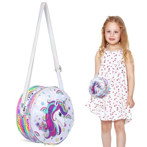 PACKOVE Einhorn-Geldbörse Mit Pailletten Kawaii-Geldbörse Kleine Mädchen-Umhängetasche Kleinkind-Prinzessinnen-Geldbörse Schultertasche Nachrichtentasche Geldbörse Für Mädchen Und Kinder von PACKOVE