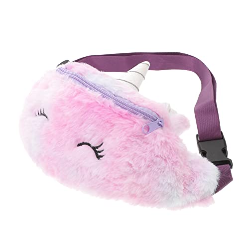 PACKOVE 1 STK Einhorn-gürteltasche Flauschige Handtasche Schicke Straddlebag Hüfttasche Für Kinder Umh?ngetasche Flauschige Geldb?RSE Weich Schlüsselanhänger Plüsch Violett Mädchen Winter von PACKOVE