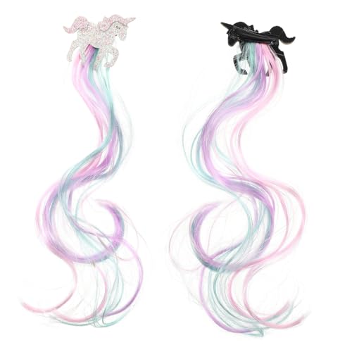 PACKOVE Einhorn Haarnadeln Bunte Lockige Haar Nadeln Junge Mädchen Haarspangen Kopfschmuck Mädchen Haar Accessoires Einhorn Kopfbedeckung von PACKOVE