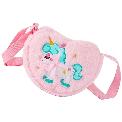 PACKOVE Einhorn Umhängetasche Flauschige Handtasche Puffer-Umhängetasche Schultertasche süße Umhängetasche mit Tiermotiv Cartoon-Einhorn-Tasche niedlich Cartoon-Tasche Kleiner Rucksack von PACKOVE