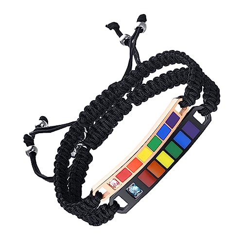 PACKOVE Einstellbare Regenbogen Armbänder Titanstahl mit Nylon Handgelenkschmuck für Männer und Frauen für zu Besonderen Anlässen von PACKOVE