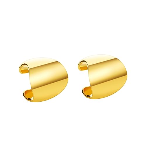 PACKOVE Elegante Goldfarbene Metall ohrclips Damen Polierte Ohrklemmen ohne Ohrloch Modische Ohrschmuck für Alltag Party und Besondere Anlässe Langlebig und Stilvoll von PACKOVE