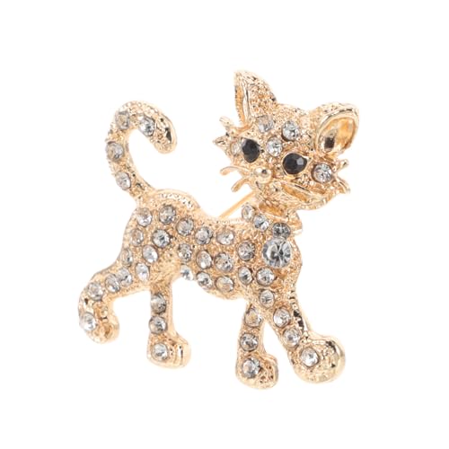 PACKOVE Elegante Katzenbrosche aus Strahlendem Kristalllegierung Funkelnde Anstecknadel für Damen Vielseitiger Schmuck für Kleidung und Rucksäcke Glänzende Katzenbrosche als Stilvolles von PACKOVE