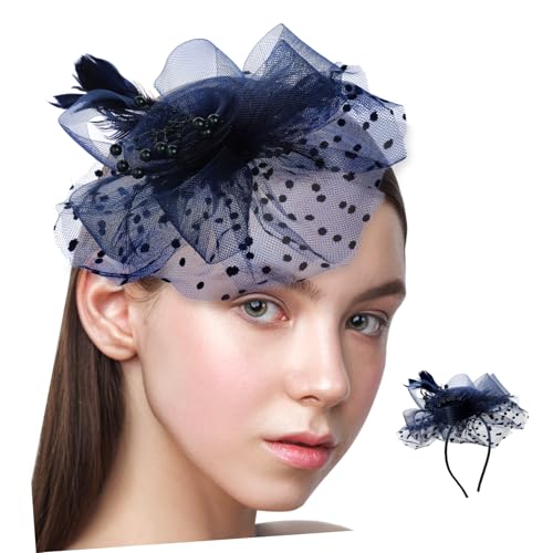 PACKOVE Eleganter Damen Fascinator Netzstoff mit Federn Stilvolles Tea Party Haaraccessoire Vielseitiger Kopfschmuck für Hochzeit Geburtstag und Festliche Anlässe von PACKOVE