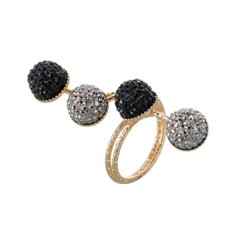 PACKOVE Eleganter Damenring aus Leichtem Resin und Legierung Hautfreundlich Einzigartiges Design Langlebig für Alltag Party Goldfarbener Schmuck für Frauen von PACKOVE