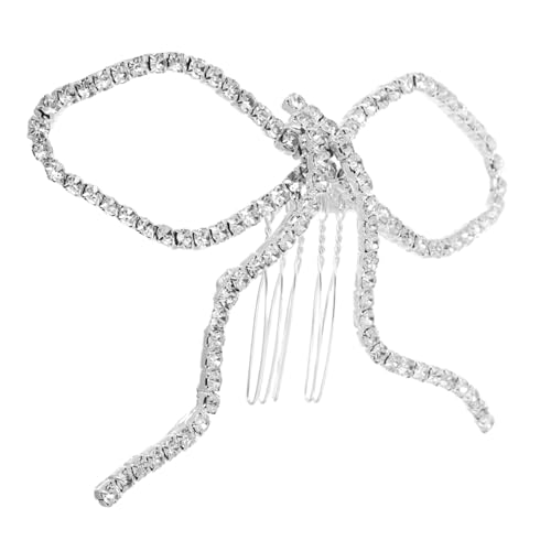 PACKOVE Eleganter Haarschmuck Hochzeit Strass Schleife Haarkamm mit Funkelnden Kristallen Komfortabler Kamm für Damen Vielseitiges Brautaccessoire für Partys und Festliche Anlässe von PACKOVE