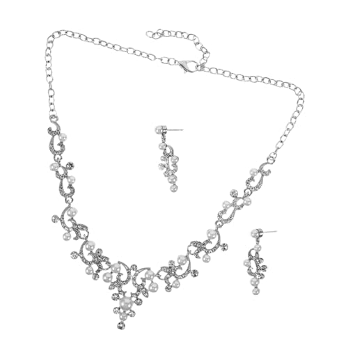 PACKOVE Elegantes Perlen-brautschmuck-set mit Halskette und Ohrringen Klassisches Design Leichtes Tragegefühl Zeitlose Hochzeitskette für Braut und Brautjungfern Vielseitig Kombinierbar von PACKOVE