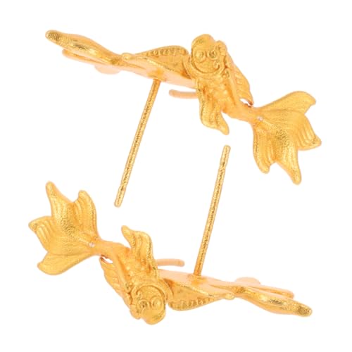 PACKOVE Elektroplattierte Goldfisch Ohrhänger Metall Koi Fisch Design Statement Ohrringe Damen Schmuck für Alltag und Party Stilvoll Langlebig Elegant von PACKOVE