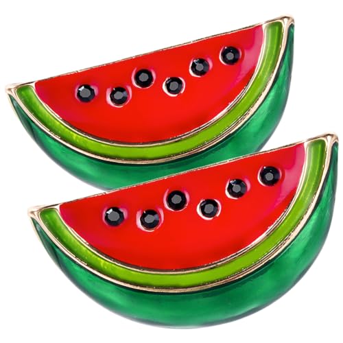 PACKOVE Emaille-Wassermelonen-Broschen 2 Stück Wassermelonen-Brosche Cartoon-Frucht Reversabzeichen Brustnadel Korsage Damenschmuck Für Schals Schals Mützen Krawattennadeln von PACKOVE