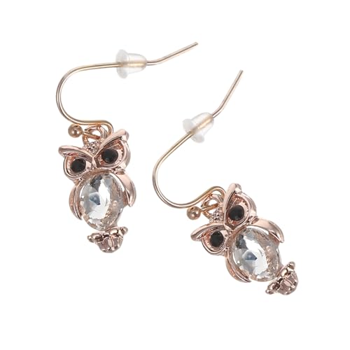 PACKOVE Eule Ohrringe Damen Roségold Weißer Zirkonia Tiermotiv Ohrstecker Modischer Schmuck für Alltag Geburtstag Halloween von PACKOVE