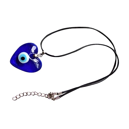 PACKOVE Evil Eye Anhänger Halskette Damen Herren Herzförmiges Schmuckstück Türkischer Schutz Amulett Schmuck Hautfreundlich Vielseitig für Alltag und Festtage von PACKOVE