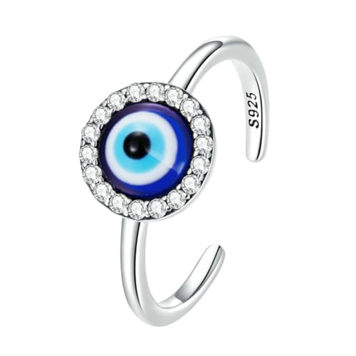 PACKOVE Evil Eye Ring Verstellbarer Offener Bandring für Frauen Eleganter Schmuck für Besondere Anlässe Valentinstag Weihnachten von PACKOVE