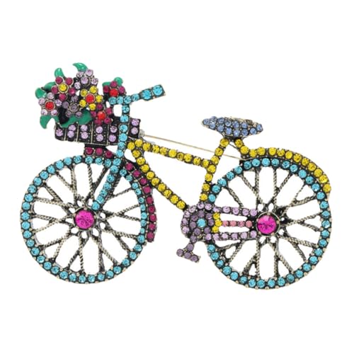 PACKOVE Fahrrad Brosche mit Strass für Frauen Anstecknadel Form Eines Fahrrads Modisches Accessoire für Kleidung und Taschen für Besondere Anlässe und Alltag von PACKOVE