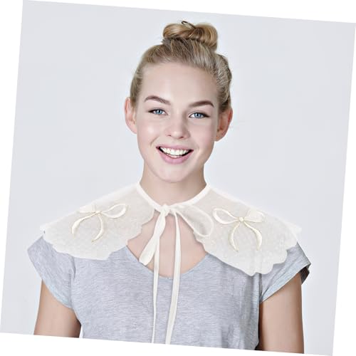 PACKOVE Falscher Kragen Damen Baumwolle Abnehmbar Extravaganter Rüschen Lapel Schutz Vor Enthüllung Modisch Vielseitig Für Alltag Und Festliche Anlässe von PACKOVE