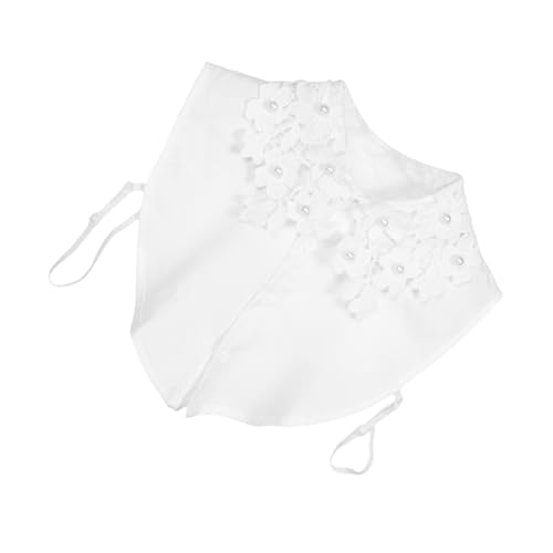 PACKOVE Falscher Spitzenkragen: Abnehmbare, Bestickte Halbbluse Mit Falschem Kragen, Baumwoll-chiffon-bluse Für Frauen Und Mädchen, Fürs Büro Und Den Alltag von PACKOVE