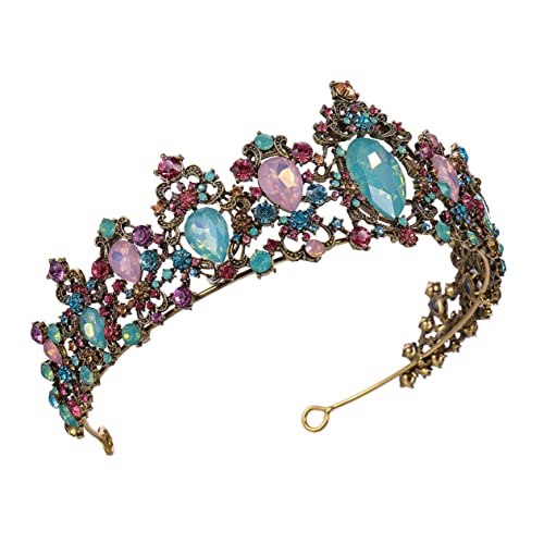 PACKOVE Farbige Krone Hochzeitsdekorationen Für Zeremonien Braut Haarschmuck Kleine Tiara Schöne Krone Elegante Krone Brautkrone Kopfschmuck Hochzeit Strasskrone Zinklegierung von PACKOVE