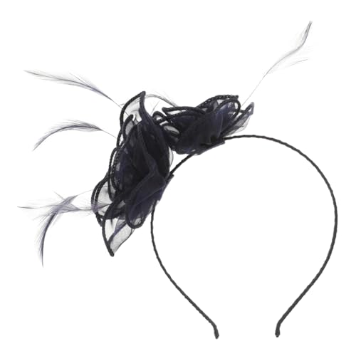 PACKOVE Fascinator Für Damen Tea-party-stirnband in Blau Mit Blumennetz Und Bändern Für Hochzeiten Gartenpartys Und Besondere Anlässe von PACKOVE