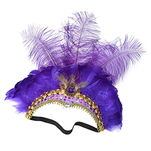 PACKOVE Federkopfstück Damen Karneval Kopfschmuck Boho Federn Haarschmuck Stirnband für Party Bühnenauftritt und Tanz mit Langlebigem Design und Leuchtenden Farben von PACKOVE