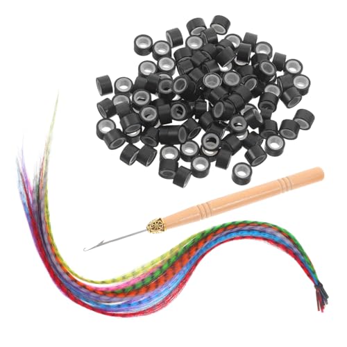 PACKOVE Federschmuck Für Haare in Farben Haarverlängerung Mit Mikroperlen Und Häkelnadeln Für Synthetische Haarstreifen Partyfestival-accessoire Für Frauen von PACKOVE