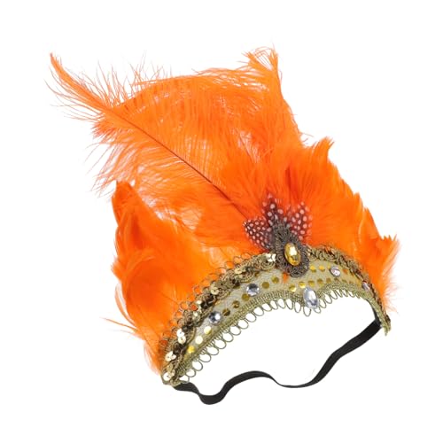 PACKOVE Fedriges Karneval Kopfband Verstellbar Modisch Federschmuck für Karneval Fasching Party Bühnenauftritt von PACKOVE