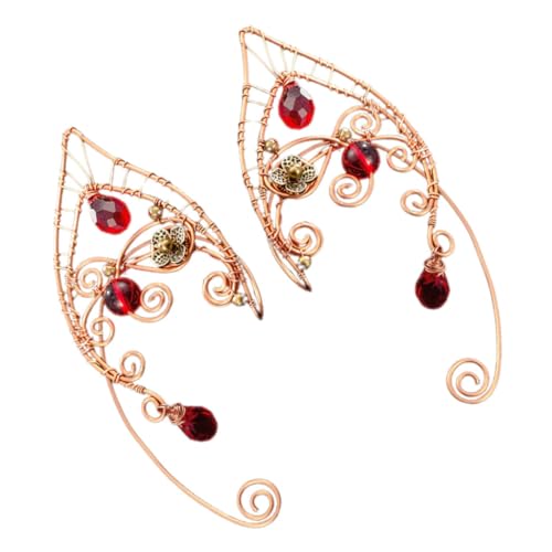 PACKOVE Feenohren Ohrclips Damen Ohrmanschetten Vintage Ohrschmuck Komfortabel Unisex Nicht Piercing Accessoires für Alltag und Festival von PACKOVE