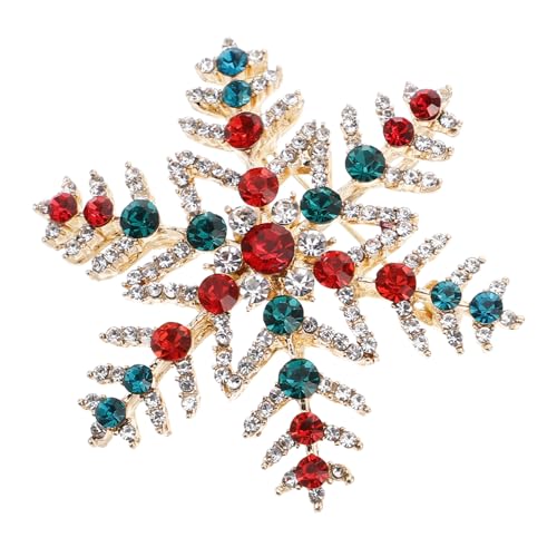 PACKOVE Festliche Schneeflocken Brosche mit Funkelnden Strasssteinen Vielseitiger Weihnachts Ansteckpin für Damen Eleganter Modeschmuck für Winterfeiern und Festliche Outfits von PACKOVE