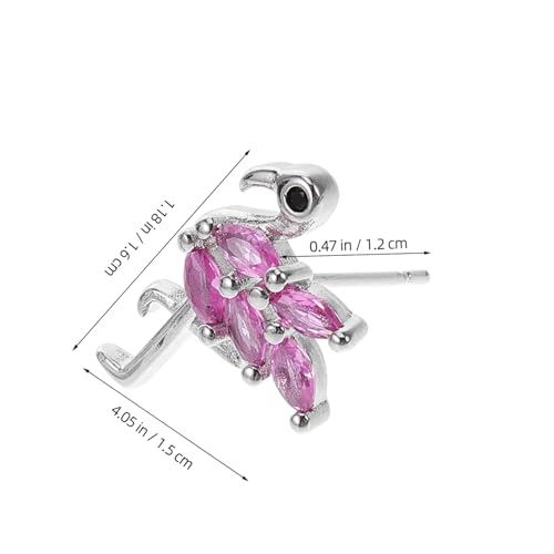 PACKOVE Flamingo Ohrstecker Damen Kupfer Zirkonia Flamingo Motiv Minimalistisch Elegant Schmuck Geschenk Weihnachten Valentinstag von PACKOVE