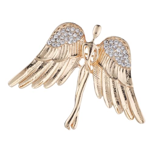 PACKOVE Flügel Brosche Goldfarben Anstecknadel für Herren Anzug Damen Kleidung Schmuck Mode Accessoire Stilvolle Lapel Pin für Jacken Mäntel Rucksäcke von PACKOVE
