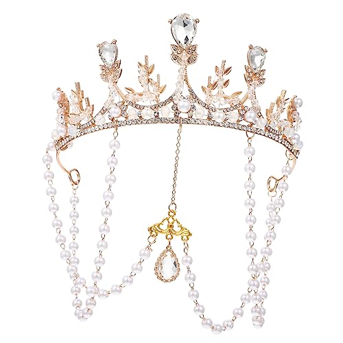 PACKOVE Fransenkrone mädchen stirnbänder Kind Tiaras Partydekorationen für Prinzessinnen Diademe für Mädchen kleines Kronen-Stirnband Haarzubehör für Mädchen Legierung von PACKOVE