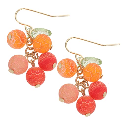 PACKOVE Fruchtige Damen Ohrhänger Orange Design Handgefertigte Ohrringe Modischer Schmuck für Alltag Festival Urlaub und Dating Accessoire für Frauen und Mädchen von PACKOVE