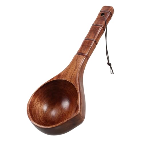 PACKOVE Garten Wasser Kelle Holz Kaution Holz Rinser Cup Shampoo Bad Holz Kelle Löffel Traditioneller Hishaku Schaufel Langes Griff Wasserschaufel Für Teezeremonie von PACKOVE
