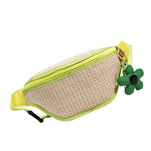 PACKOVE Woven Sling Bag Schultertasche Aus Geflochtenem Material Modische Umhängetasche Für Damen Für Alltag Reisen Und Freizeitaktivitäten Mit Blumenanhänger Und Ausreichend Platz von PACKOVE