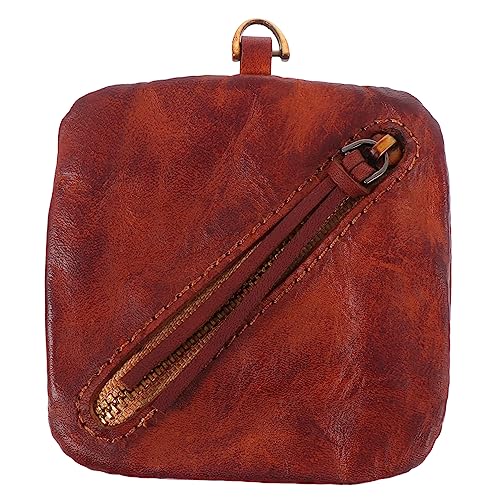 PACKOVE Geldbörse Brieftasche Mit Blockierendem Reißverschluss Vintage Münzbeutel Männer Wechseln Beutel Münzbeutel Für Herren Münzbeutel Aus Leder Mann Beiläufig Sparschwein Echtes Leder von PACKOVE