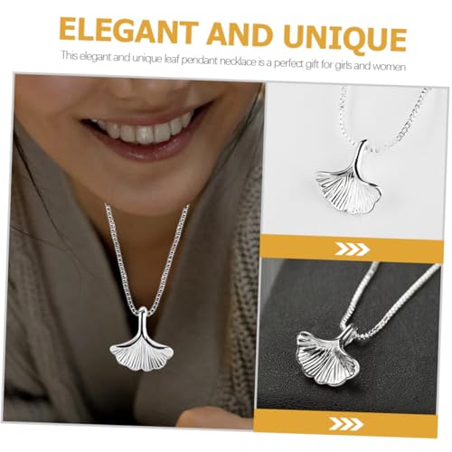 PACKOVE Ginkgoblatt Halskette für Damen und Mädchen Ästhetischer Modeschmuck mit Zartem Anhänger Silberkette Modisches Accessoire für Partys Hochzeiten und Alltag von PACKOVE