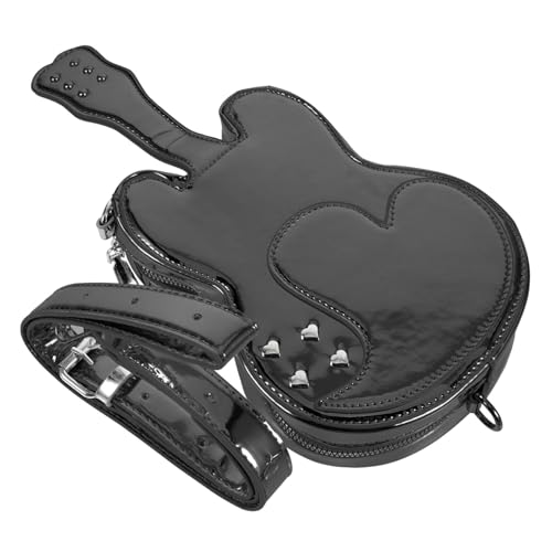 PACKOVE Gitarrenförmige Umhängetasche Damen Pu kunstleder Crossbody Handtasche mit Verstellbarem Riemen Modische und Geräumige Schultertasche für Alltag Reisen und Freizeit Trendige von PACKOVE