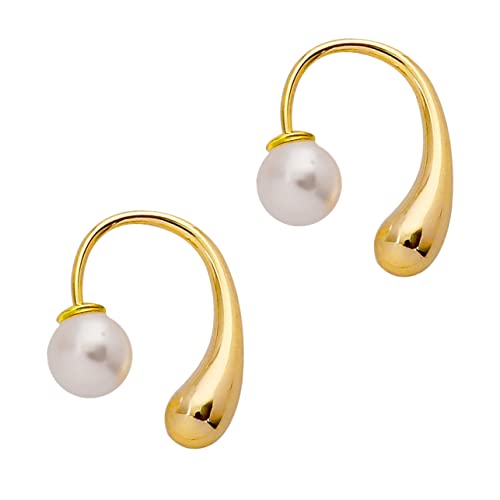 PACKOVE Gold Perlen Ohrstecker für Damen Leichte Schmuckaccessoires für Hochzeit Party Alltag Hautfreundlich Stilvolle Ohrhänger von PACKOVE