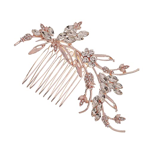 PACKOVE Goldener Kristall-haarkamm Haarschmuck Elegante Haarspange Aus Legierung Haarkamm Mit Strasssteinen Für Frauen Für Hochzeiten Und Partys von PACKOVE
