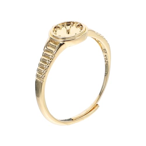 PACKOVE Goldfarbener Mini Fingeruhr-ring Damen Verstellbarer Offener Schmuck mit Uhrfunktion Minimalistisches Design für Alltag und Besondere Anlässe Modisches Accessoire Vielseitig und von PACKOVE