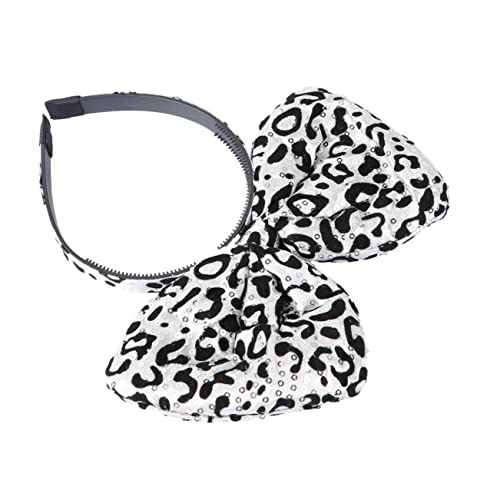 PACKOVE Gothic Haarreif Mit Bowknot Und Leopard Muster Party Kopfschmuck Elastischer Stirnband Reifen Für Urlaubshaar Passt Zu Halloween Kostüm Und Verschiedenen Festen von PACKOVE