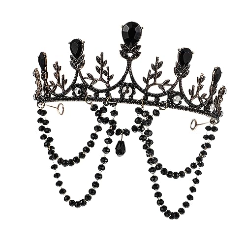 PACKOVE Gothic Lolita Krone Haarschmuck für Damen Tiara mit Kristallen für Hochzeiten Partys und Fotos Hochwertiges Langlebiges Material Verleiht Jedem Look Glamour und von PACKOVE