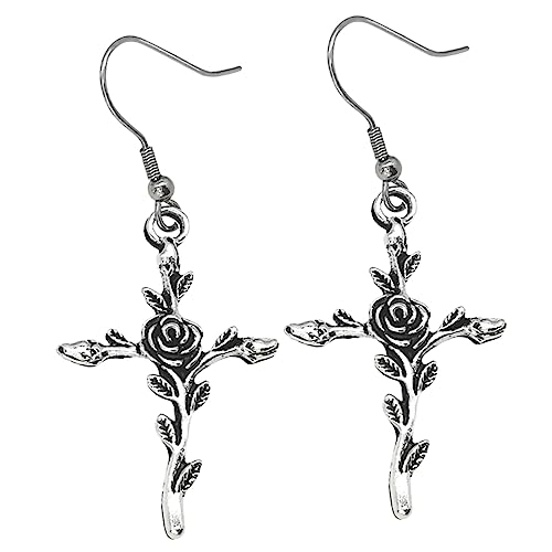 PACKOVE Gothic Punk Ohrhänger Damen Leichtes Hautfreundliches Legierungs Material Langlebig und Modisch Kreuz Ohrschmuck für Festivals Alltag und Halloween von PACKOVE