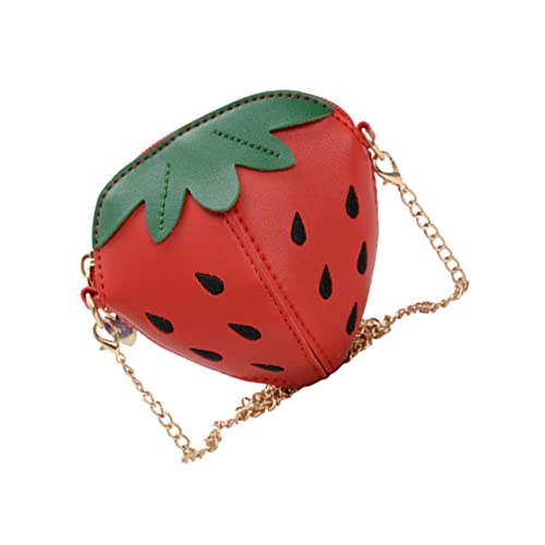PACKOVE Grils Handtasche Umhängetasche in Fruchtform Erdbeer-accessoires Erdbeergeldbörse Für Mädchen Süße Umhängetasche in Erdbeerform Erdbeer Umhängetasche Taschen Kettengürtel Kind von PACKOVE