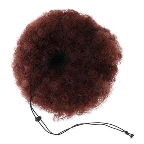 PACKOVE Große Braune Afro Perücke Lockig Synthetisch Elastisch Voluminös Afro Puff Party Cosplay Perücke für Schwarze Frauen Vielseitig Tragbar Bequem Passend von PACKOVE