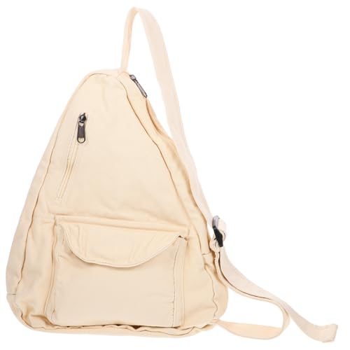 PACKOVE Große Canvas Schultertasche Damen Tragbare Umhängetasche mit Großem Fassungsvermögen für Reisen Alltag Weiß von PACKOVE