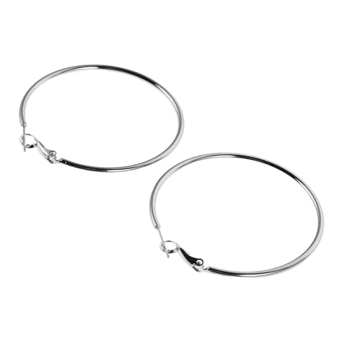 PACKOVE Große Creolen Ohrringe Silber Plattiert Hypoallergen Leichtgewichtige Dünne Runde Statement ohrringe Damen Minimalistischer Schmuck Für Alltag Und Geschenk von PACKOVE