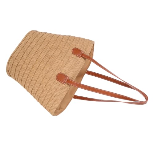 PACKOVE Große Geflochtene Strandtasche Damen Strohtasche Schultertasche mit Großem Stauraum Leichte Umhängetasche für Urlaub Reisen Alltag von PACKOVE