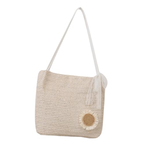 PACKOVE Große Gewebte Strandtasche Damen Stroh Schultertasche Lässig Leicht Robust für Einkaufen Reisen Strand und Alltag von PACKOVE