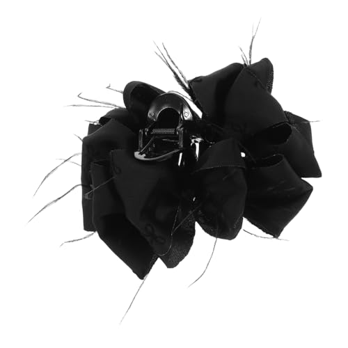 PACKOVE Große Haarklammer für Dickes Haar Schwarzer Federschleifen Bowknot Leichter Haarclip Haarkralle und Tragbar für Weihnachten und Geburtstagsfeiern von PACKOVE