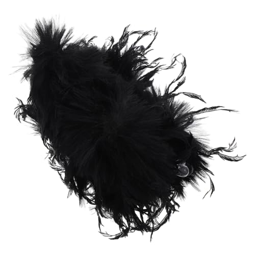 PACKOVE Flauschige Haarklammer Aus Kunstfell Für Damen Winter Große Haarklammern Rutschfest Starker Pelzige Klammer Mit Großer Backe Für Dickes Langes Haar Schwarz von PACKOVE