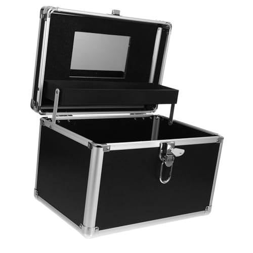 PACKOVE Große Kosmetikbox mit Metallverschluss Professionelle Make Up Aufbewahrungsbox Geräumiger Beauty Organizer für Hautpflegeprodukte Sicherer Schminkkoffer für Reisen und Zuhause von PACKOVE